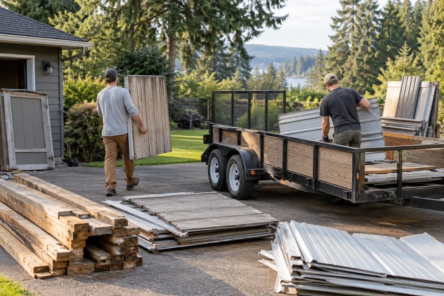 Wood Shed Removal work and material handling